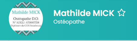 Trouver un Ostéopathe en Urgence pour le Mal en Bas du Dos à Lingolsheim proche de Strasbourg MATHILDE  MICK